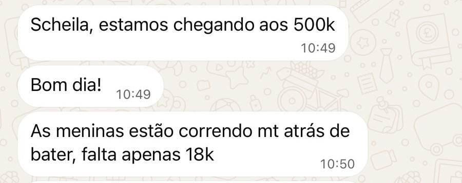 Mensagem: Estamos chegando aos 500k